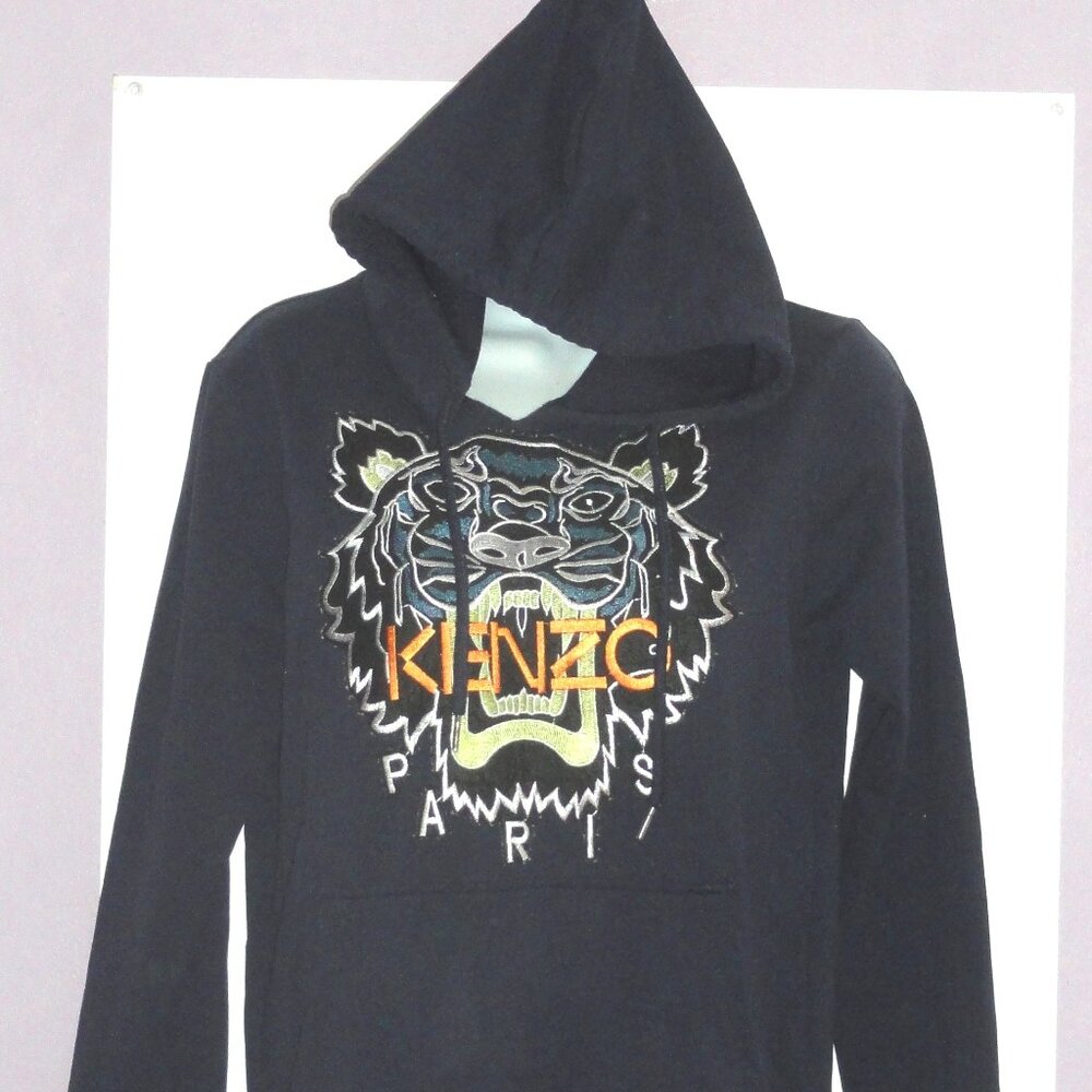 Kenzo Paris Large Tiger Women's Embroidered Hoodie Sweatshirt Size: Small READ